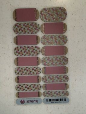Jamberry Pink & Gold Geometric Nail Wraps